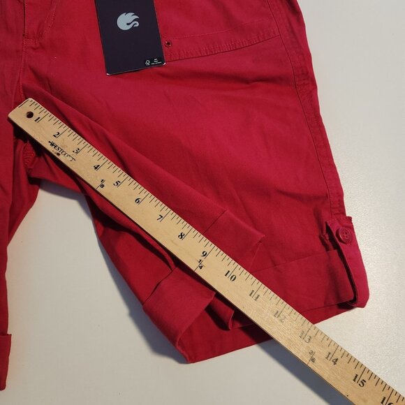 Gloria Vanderbit Shorts High Rise‎ Red Womens Size 14 36-38×10 Stretch Waist NEW - Picture 15 of 15